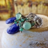 Długie, romantyczne kolczyki z lapis lazuli i zielonym onyksem, antilae