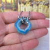 Srebrny naszyjnik z błękitnym agatem z druzą, antilae, biżuteria autorska