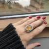 Elegancki, klasyczny pierścionek z cytrynem rozmiar regulowany