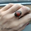 Delikatny pierścionek z agatem marokańskim, rozmiar 15,5
